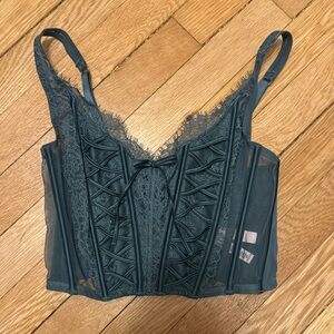 victoria’s secret green corset bra top